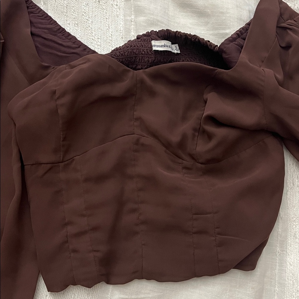 Abercrombie chocolate brown top size small - Picture 3 of 6